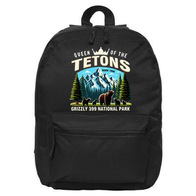 Queen Of The Tetons Grizzly 399 National Park Bear Lover 16 in Basic Backpack