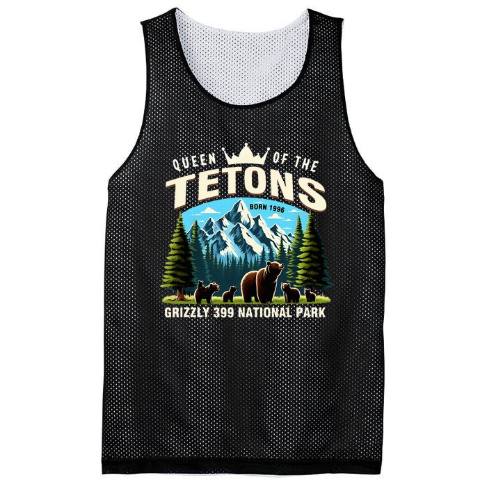 Queen Of The Tetons Grizzly 399 National Park Bear Lover Mesh Reversible Basketball Jersey Tank