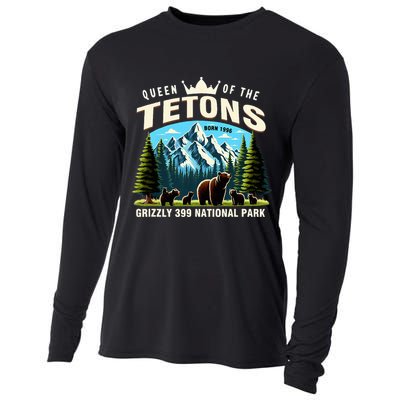 Queen Of The Tetons Grizzly 399 National Park Bear Lover Cooling Performance Long Sleeve Crew