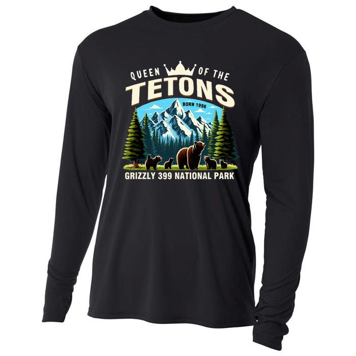 Queen Of The Tetons Grizzly 399 National Park Bear Lover Cooling Performance Long Sleeve Crew