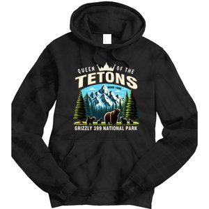 Queen Of The Tetons Grizzly 399 National Park Bear Lover Tie Dye Hoodie