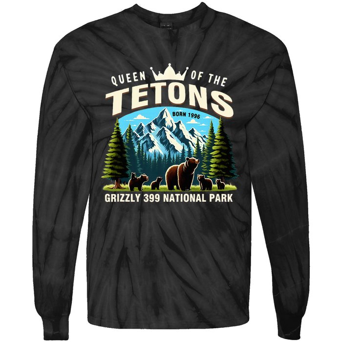 Queen Of The Tetons Grizzly 399 National Park Bear Lover Tie-Dye Long Sleeve Shirt