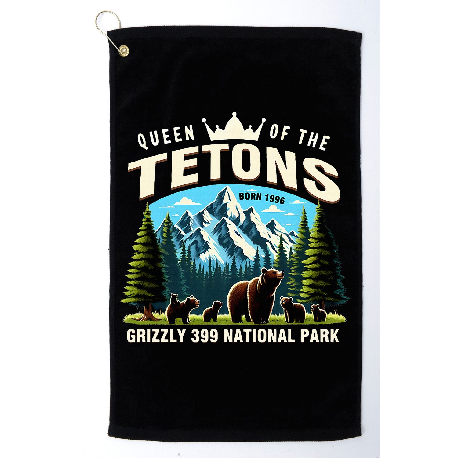 Queen Of The Tetons Grizzly 399 National Park Bear Lover Golf Towel