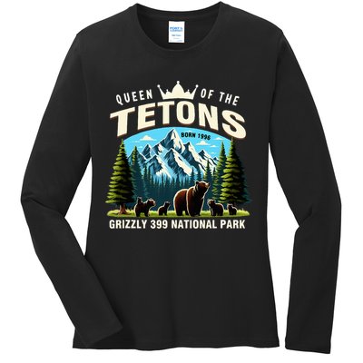 Queen Of The Tetons Grizzly 399 National Park Bear Lover Ladies Long Sleeve Shirt