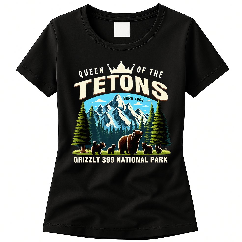 Queen Of The Tetons Grizzly 399 National Park Bear Lover Womens T-Shirt