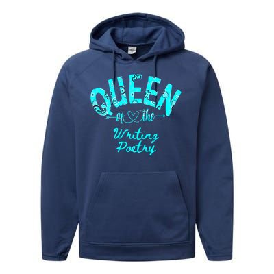 Queen Of Writing Poetry Funny Gift Performance Fleece Hoodie