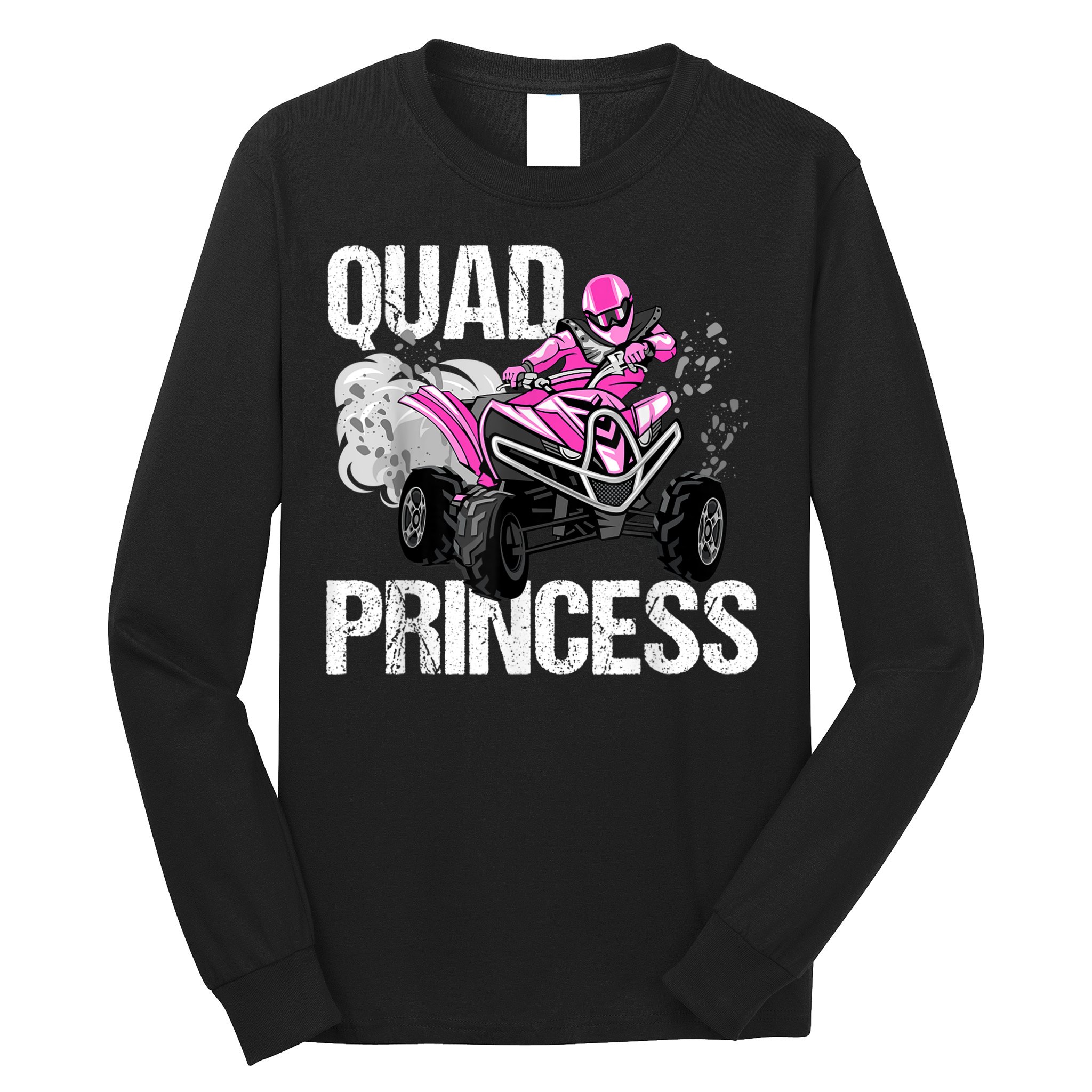 Quad Princess ATV 4 Wheeler Quad Offroad Mud MX Girls Long Sleeve Shirt