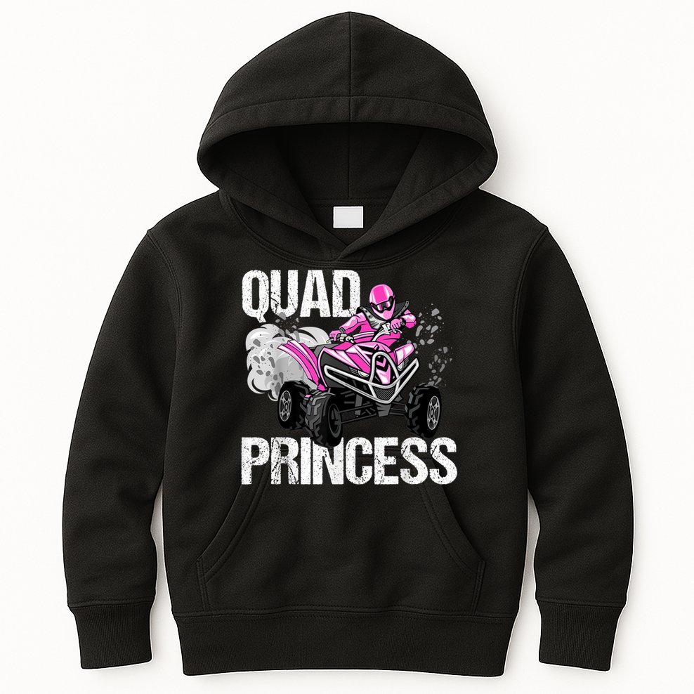 Quad Princess ATV 4 Wheeler Quad Offroad Mud MX Girls Kids Hoodie