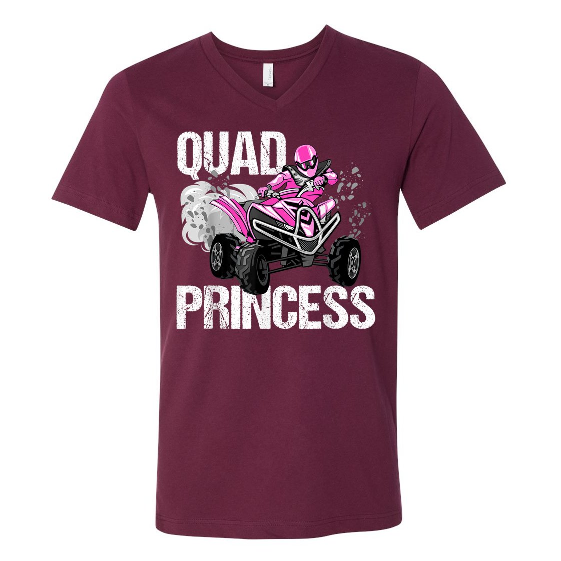 Quad Princess ATV 4 Wheeler Quad Offroad Mud MX Girls V-Neck T-Shirt