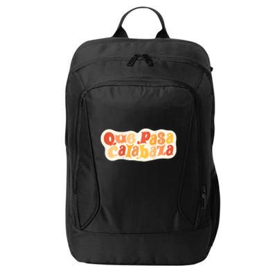 Que Pasa Calabaza Retro Groovy Pumpkin (Front & Back Design) City Backpack