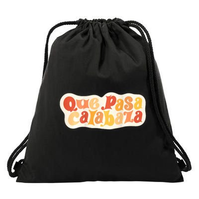 Que Pasa Calabaza Retro Groovy Pumpkin (Front & Back Design) Drawstring Bag