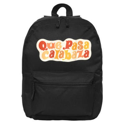 Que Pasa Calabaza Retro Groovy Pumpkin (Front & Back Design) 16 in Basic Backpack