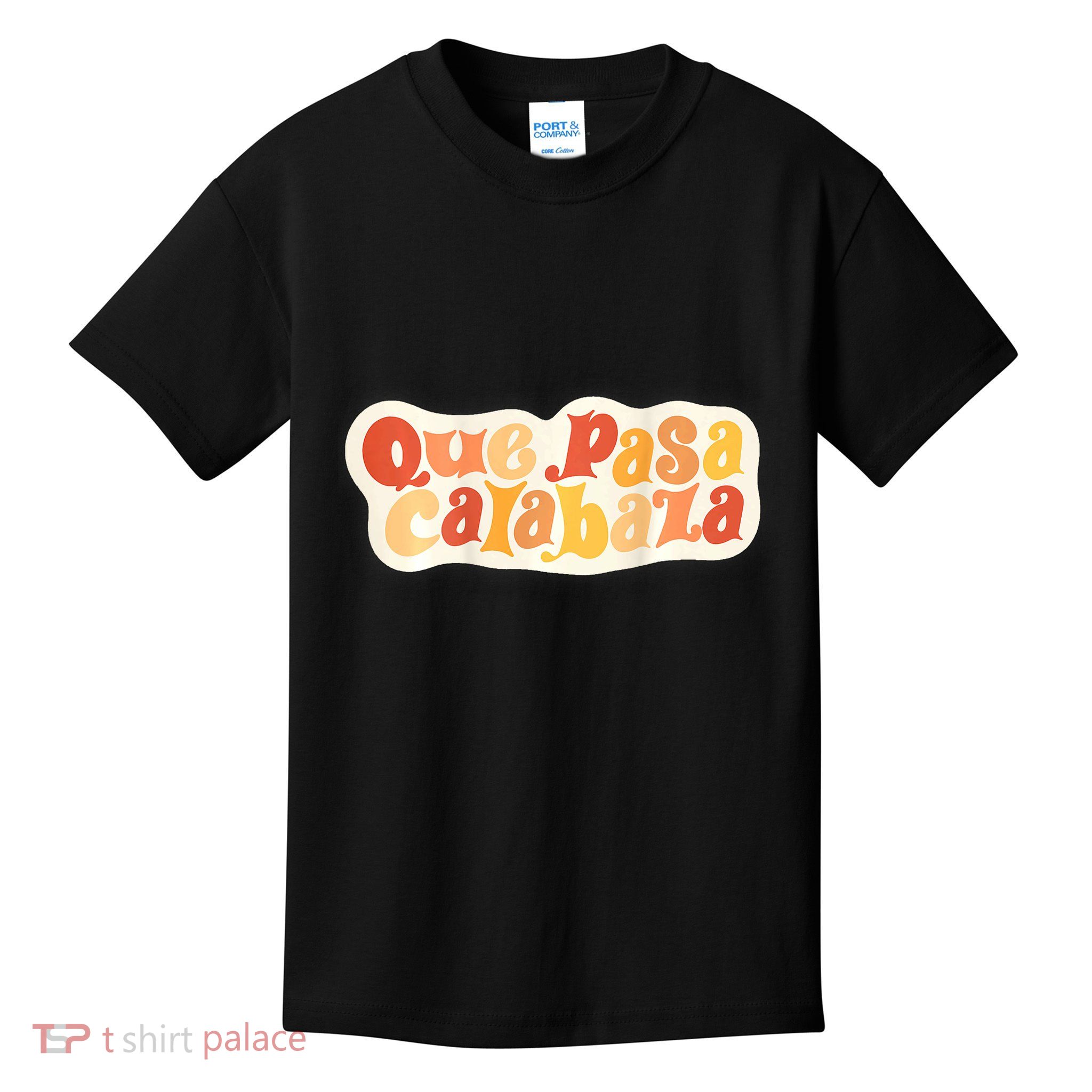 Que Pasa Calabaza Retro Groovy Pumpkin (Front & Back Design) Kids T-Shirt