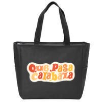 Que Pasa Calabaza Retro Groovy Pumpkin (Front & Back Design) Zip Tote Bag