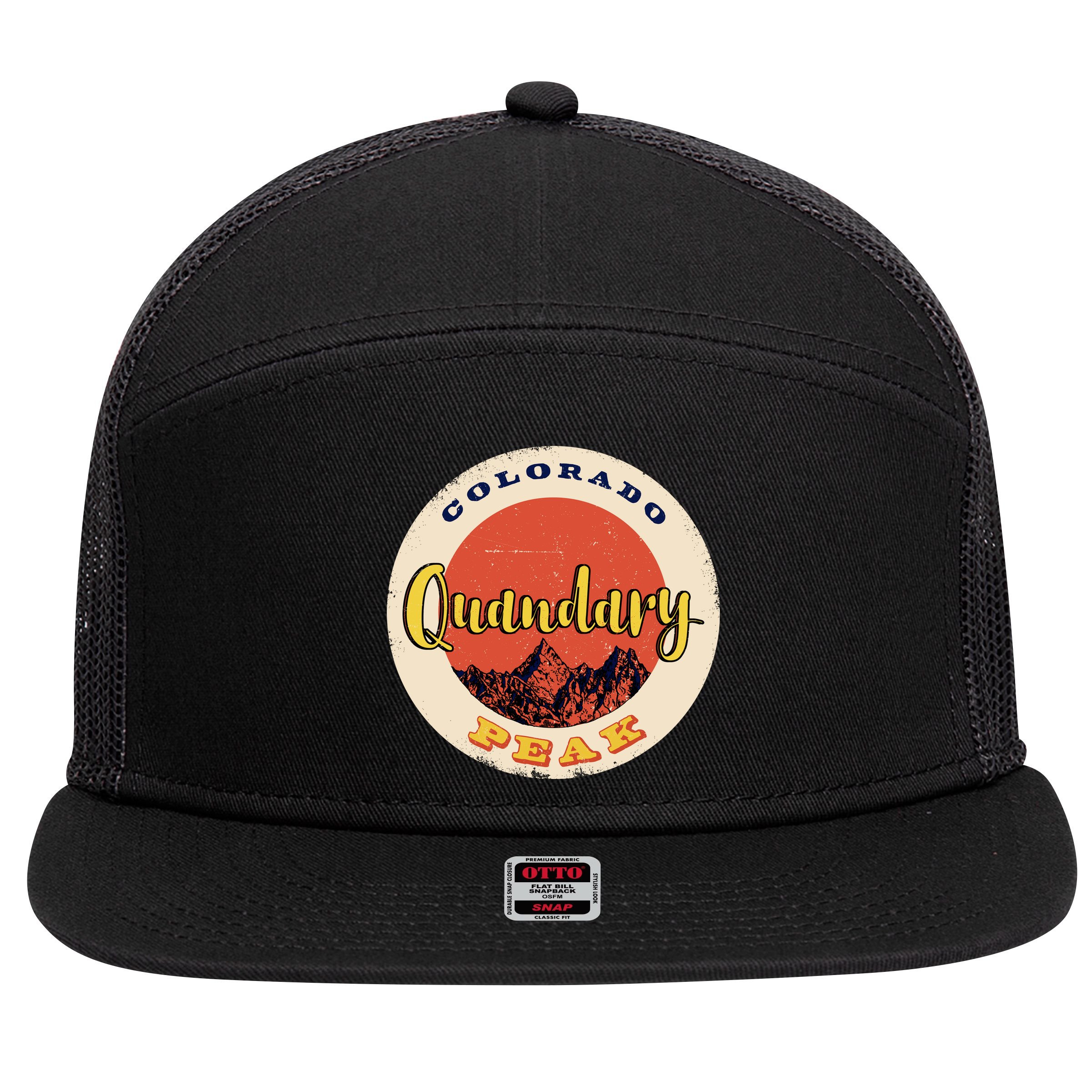 Quandary Peak Colorado 7 Panel Mesh Trucker Snapback Hat