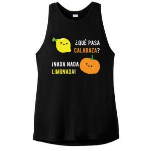 Que Pasa Calabaza Nada Nada Limonada Spanish Gift Ladies PosiCharge Tri-Blend Wicking Tank