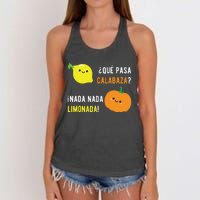 Que Pasa Calabaza Nada Nada Limonada Spanish Gift Women's Knotted Racerback Tank