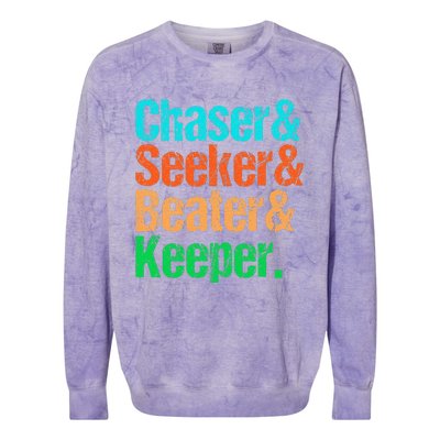 Quadball Positions Chaser Seeker Beater Keeper Colorblast Crewneck Sweatshirt