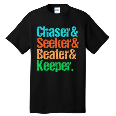 Quadball Positions Chaser Seeker Beater Keeper Tall T-Shirt