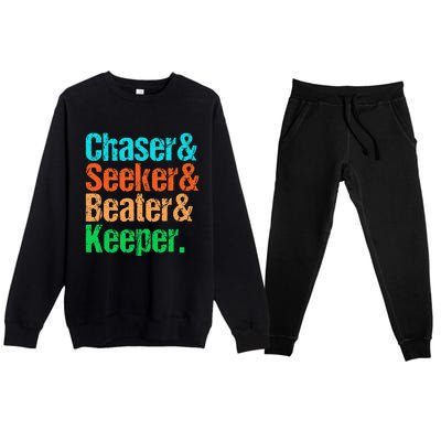 Quadball Positions Chaser Seeker Beater Keeper Premium Crewneck Sweatsuit Set