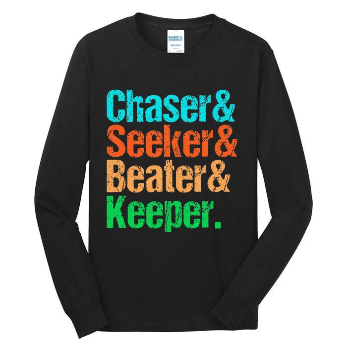 Quadball Positions Chaser Seeker Beater Keeper Tall Long Sleeve T-Shirt