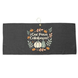 Que Pasa Calabaza Halloween Spanish Teacher Large Microfiber Waffle Golf Towel