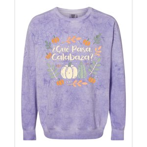 Que Pasa Calabaza Halloween Spanish Teacher Colorblast Crewneck Sweatshirt