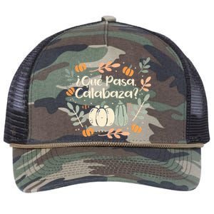 Que Pasa Calabaza Halloween Spanish Teacher Retro Rope Trucker Hat Cap