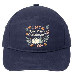 Que Pasa Calabaza Halloween Spanish Teacher 7-Panel Snapback Hat