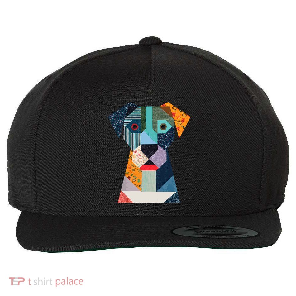Quilt Pattern Dog For Quilting Lover Quilter Sewing Wool Snapback Cap