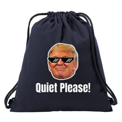 Quiet Please Donald Trump & Kamala Harris Debate Drawstring Bag