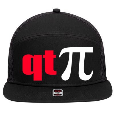 Qt Pi Funny Pi Math Nerdy Geek Humor Pi Day Cool Humor Great Gift 7 Panel Mesh Trucker Snapback Hat