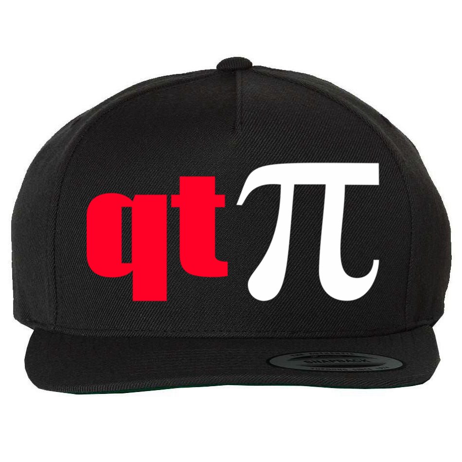 Qt Pi Funny Pi Math Nerdy Geek Humor Pi Day Cool Humor Great Gift Wool Snapback Cap