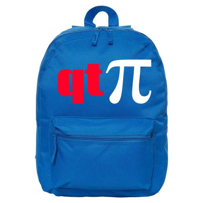 Qt Pi Funny Pi Math Nerdy Geek Humor Pi Day Cool Humor Great Gift 16 in Basic Backpack