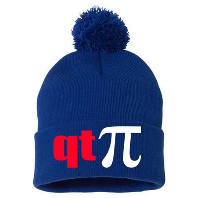 Qt Pi Funny Pi Math Nerdy Geek Humor Pi Day Cool Humor Great Gift Pom Pom 12in Knit Beanie