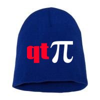 Qt Pi Funny Pi Math Nerdy Geek Humor Pi Day Cool Humor Great Gift Short Acrylic Beanie