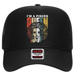 Queen Pisces Gifts for Wo February March Bday High Crown Mesh Back Trucker Hat