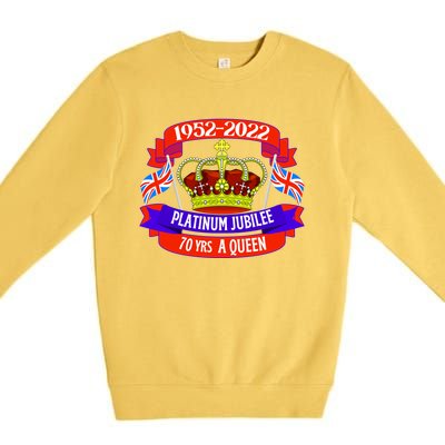 Queens Platinum Jubilee Cool Gift Queen Jubilee Union Jack Gift Funny Gift Premium Crewneck Sweatshirt