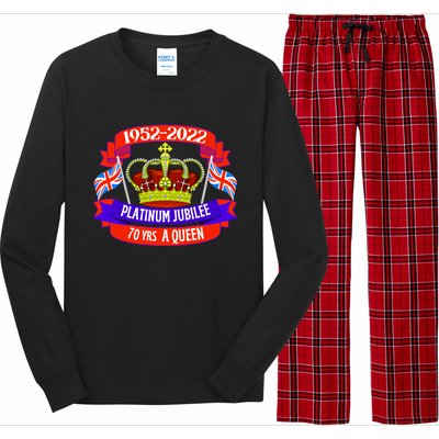 Queens Platinum Jubilee Cool Gift Queen Jubilee Union Jack Gift Funny Gift Long Sleeve Pajama Set