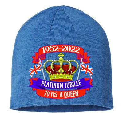 Queens Platinum Jubilee Cool Gift Queen Jubilee Union Jack Gift Funny Gift Sustainable Beanie