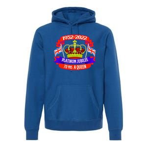 Queens Platinum Jubilee Cool Gift Queen Jubilee Union Jack Gift Funny Gift Premium Hoodie