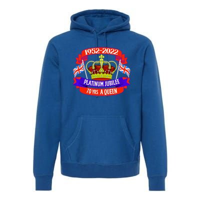 Queens Platinum Jubilee Cool Gift Queen Jubilee Union Jack Gift Funny Gift Premium Hoodie