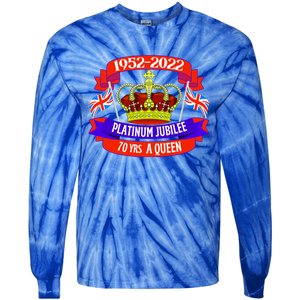 Queens Platinum Jubilee Cool Gift Queen Jubilee Union Jack Gift Funny Gift Tie-Dye Long Sleeve Shirt