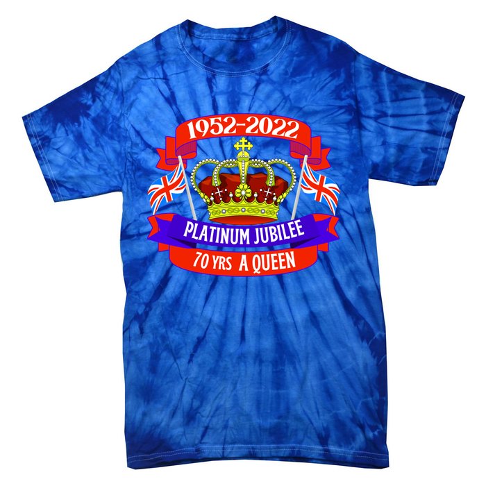 Queens Platinum Jubilee Cool Gift Queen Jubilee Union Jack Gift Funny Gift Tie-Dye T-Shirt