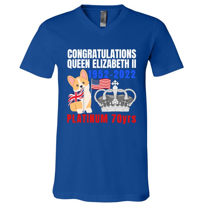 Queens Platinum Jubilee Gift Queen Platinum Jubilee Gift V-Neck T-Shirt