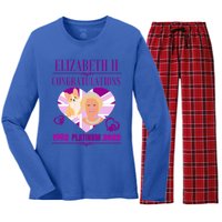 Queens Platinum Jubilee Cool Gift Queen Platinum Jubilee Gift Women's Long Sleeve Flannel Pajama Set 