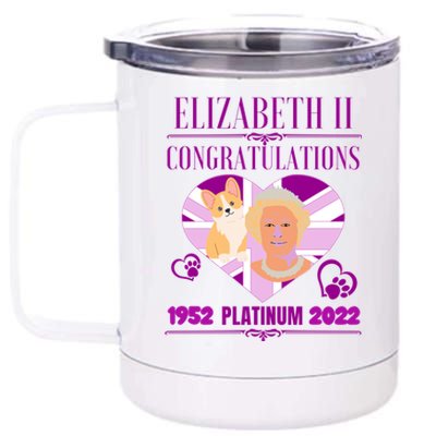 Queens Platinum Jubilee Cool Gift Queen Platinum Jubilee Gift 12 oz Stainless Steel Tumbler Cup