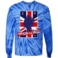 Queen's Platinum Jubilee God Save The Queen Funny Gift Tie-Dye Long Sleeve Shirt