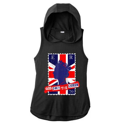 QUEEN'S PLATINUM JUBILEE GOD SAVE THE QUEEN Ladies PosiCharge Tri-Blend Wicking Draft Hoodie Tank