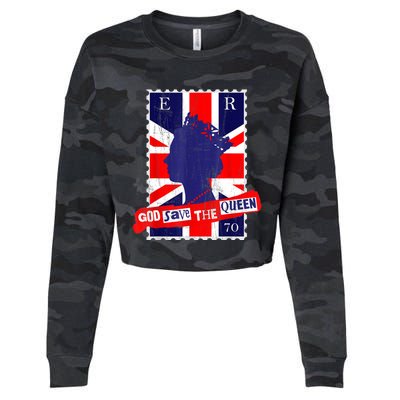 QUEEN'S PLATINUM JUBILEE GOD SAVE THE QUEEN Cropped Pullover Crew